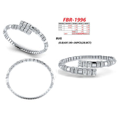 32.51 CT Baguette & Pavé Diamond Bypass Bracelet