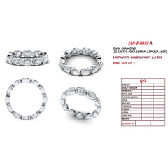 2.16 CT East-West Oval Bezel Diamond Full Eternity Ring