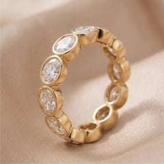 4.00 CT East-West Oval Bezel Diamond Full Eternity Ring