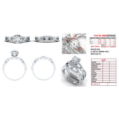 2.20 CT Round Solitaire Curved Ring Set
