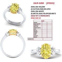 3.15 CT Oval Cut Three Stone Ring