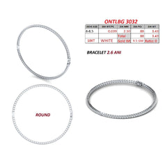 3.43 CT Round Diamond Bangle