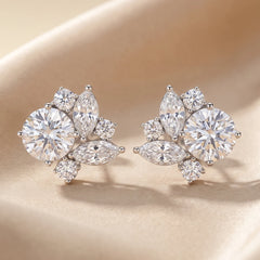 2.38 CT Round & Marquise Diamond Cluster Ring