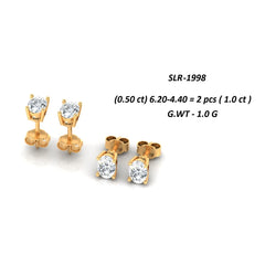 1.00 CT Oval Diamond Four Prong Stud Earrings