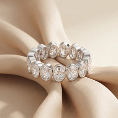 5.20 CT Oval Bezel Diamond Full Eternity Ring
