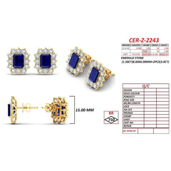 5.06 CT Sapphire & Diamond Halo Stud Earrings