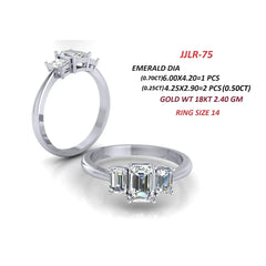 1.20 CT Emerald Three Stone Ring