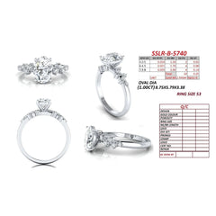1.25 CT Oval Side Stone Ring