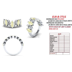 3.17 CT Marquise Cluster Band Ring