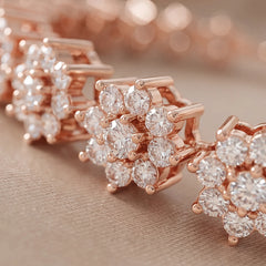 1.90 CT Diamond Floral Cluster Line Bracelet
