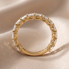 4 CT Radiant Diamond Half Eternity Ring