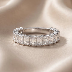 2 CT Radiant Diamond Half Eternity Ring