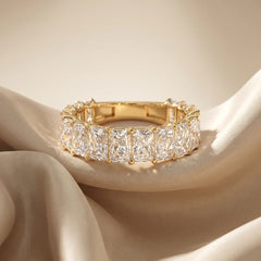 4 CT Radiant Diamond Half Eternity Ring