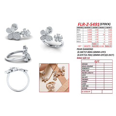 1.15 CT Flower & Butterfly Open Ring