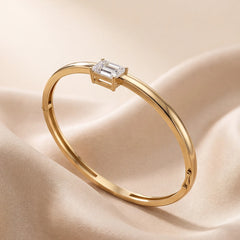 2 CT East-West Emerald-Cut Diamond Solitaire Bangle