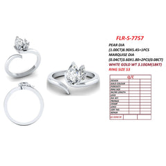 1.15 CT Pear Cut Cluster Ring with Side Diamonds