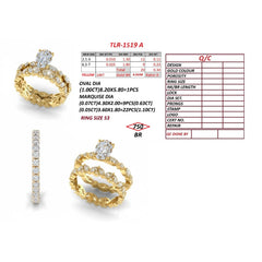 3 CT Oval Cut Multi Shape Cluster Twin Ring