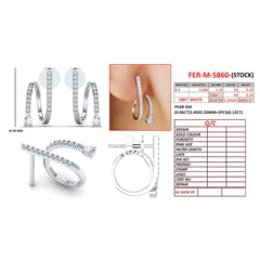 0.32 CT Diamond Pear Spiral Wrap Earrings