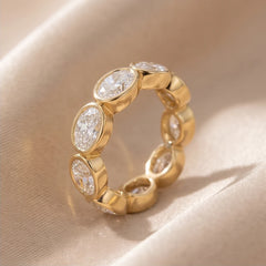 5.40 CT East-West Oval Bezel Diamond Full Eternity Ring