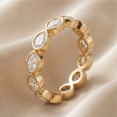 1.87 CT East-West Pear Bezel Diamond Full Eternity Ring