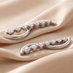 0.36 CT Graduated Diamond S-Curve Ear Climber Earrings