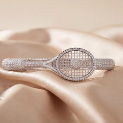 15.71 CT Tennis Racket Pavé Bangle Bracelet