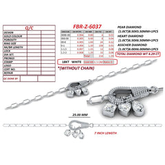 4.29 CT Diamond Pavé Clasp Charm Paperclip Chain Bracelet