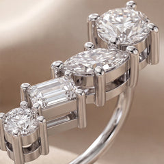 1.06 CT Multi Shape Diamond Ear Climber Earrings