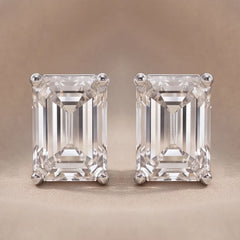 2 CT Emerald-cut Diamond Solitaire Stud Earrings