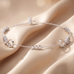 0.54 CT Diamond Infinity & Initial Chain Bracelet