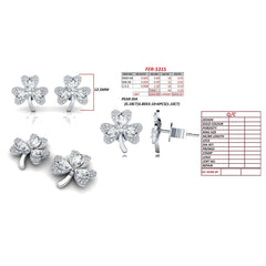 1.30 CT Pear Diamond Pavé Shamrock Studs
