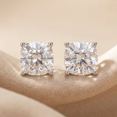 1 CT Cushion Diamond Solitaire Stud Earrings