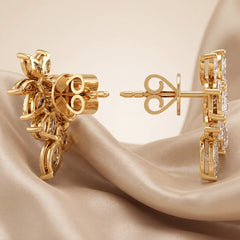 2.22 CT Marquise & Pear Diamond Cluster Earrings