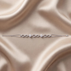 1.21 CT Round Diamond Triple Infinity Station Bracelet
