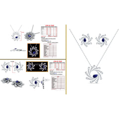 7 CT Pear Cut Pinwheel Pendant and Earring Set