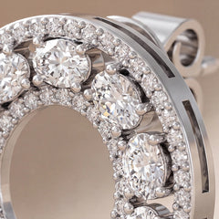 1.56 CT Oval Diamond Open Halo Stud Earrings
