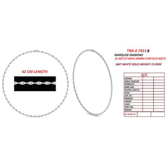 16 CT Marquise Cut Tennis Necklace