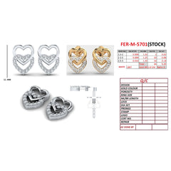0.25 CT Diamond Double Heart Studs