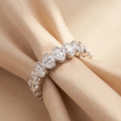 4.20 CT Oval Bezel Diamond Full Eternity Ring