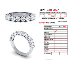 1.25 CT Round Diamond Half Eternity Band