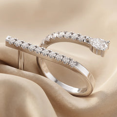 0.32 CT Diamond Pear Spiral Wrap Earrings