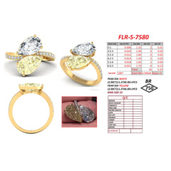 4.26 CT Pear Cut Bypass Ring